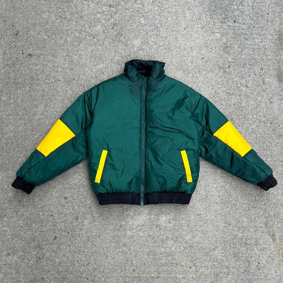 Vintage Green Packer Packers Reversible & Removable Hood Jacket - Picture 5 of 7